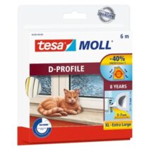 Tesa Moll Classic D-Perfil Burlete para Ventanas Perfil D 6m x 9mm x 4mm - Color Blanco