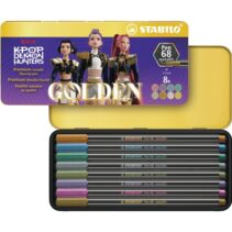 Stabilo Pen 68 Metallic K-Pop Demon Hunter Caja Metalica con 8 Rotuladores de Punta de Fibra - Trazo de 1mm aprox. - Tinta con Base de Agua - Colores Metalicos Surtidos
