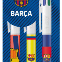 Bic 4 Colours Barça Pack con 3 Boligrafos de Bola Retractil - 3 Diseños Diferentes - Punta Media de 1.0mm