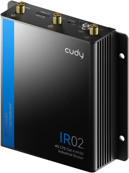 Cudy IR02_EU Router Industrial WiFi N150 4G LTE CAT 4 - 2 Ranuras SIM - 2 Puertos LAN - Montaje en Pared - Color Negro