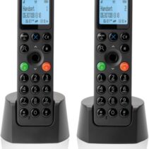 Motorola DOT202 Telefono Inalambrico Dect + 1 Supletorio - Bloqueo Llamadas - Agenda 100 contactos - Color Negro