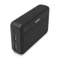Hama Power Pack Pocket-10 Bateria Externa Powerbank 10000mAh - Polimero de Litio - USB-C - USB-A - Carga Rapida - 2 Conexiones de Salida - Indicador LED de Carga - Color Negro