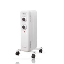 Daewoo DW9501 Radiador de Aceite - Potencia 1000W - 5 Elementos - Termostato Regulable - Ruedas - Asa de Transporte - Indicador Luminoso - Color Blanco