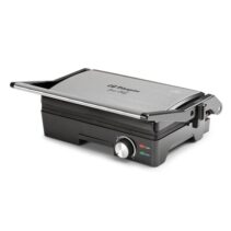 Orbegozo GR 3810 Grill Inoxidable - Cocina sin Aceite - Placas Abatibles 180º - Termostato Regulable - Placa Antiadherente - Potencia 1600W