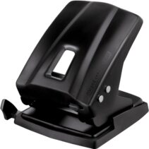 Maped Essentials Metal E-4044 Perforadora de Sobremesa - 2 Agujeros - Regleta Multi-Formatos - Hasta 45 Hojas a la vez - Color Negro