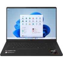 LG Gram 16U55U-G.AU75BN Portatil 16" AMD Ryzen AI 7 445 - 16GB DDR5 - 512GB SSD - Windows 11 Home - Color Negro - Teclado QWERTY (ES)