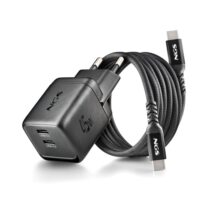 NGS Bud 45W-C Nano Cargador GaN Universal de Pared 45W Ultrarapido - 2x USB-C PD3.0 PPS - Color Negro