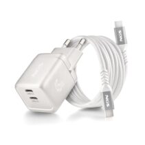 NGS Bud 45W-C Nano Cargador GaN Universal de Pared 45W Ultrarapido - 2x USB-C PD3.0 PPS - Color Blanco