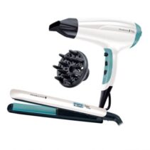 Remington Shine Therapy Pack Secador y Plancha de Pelo - 2300W - Secador con Rejilla Ceramica-Ionica - Plancha de Placas Ceramicas con Recubrimiento de Aceite de Argan